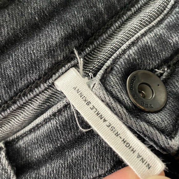 Rag & Bone Nina High-Rise Ankle Skinny Jeans - Washed Black, Size 28 - Picture 11 of 12